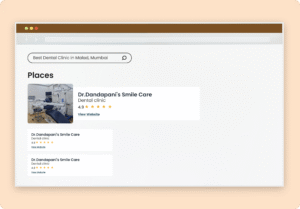 Smile Care Clinic SEO portfolio by Xefora Tech, a top digital marketing and SEO company in Pune, showcasing improved search rankings for a healthcare clinic