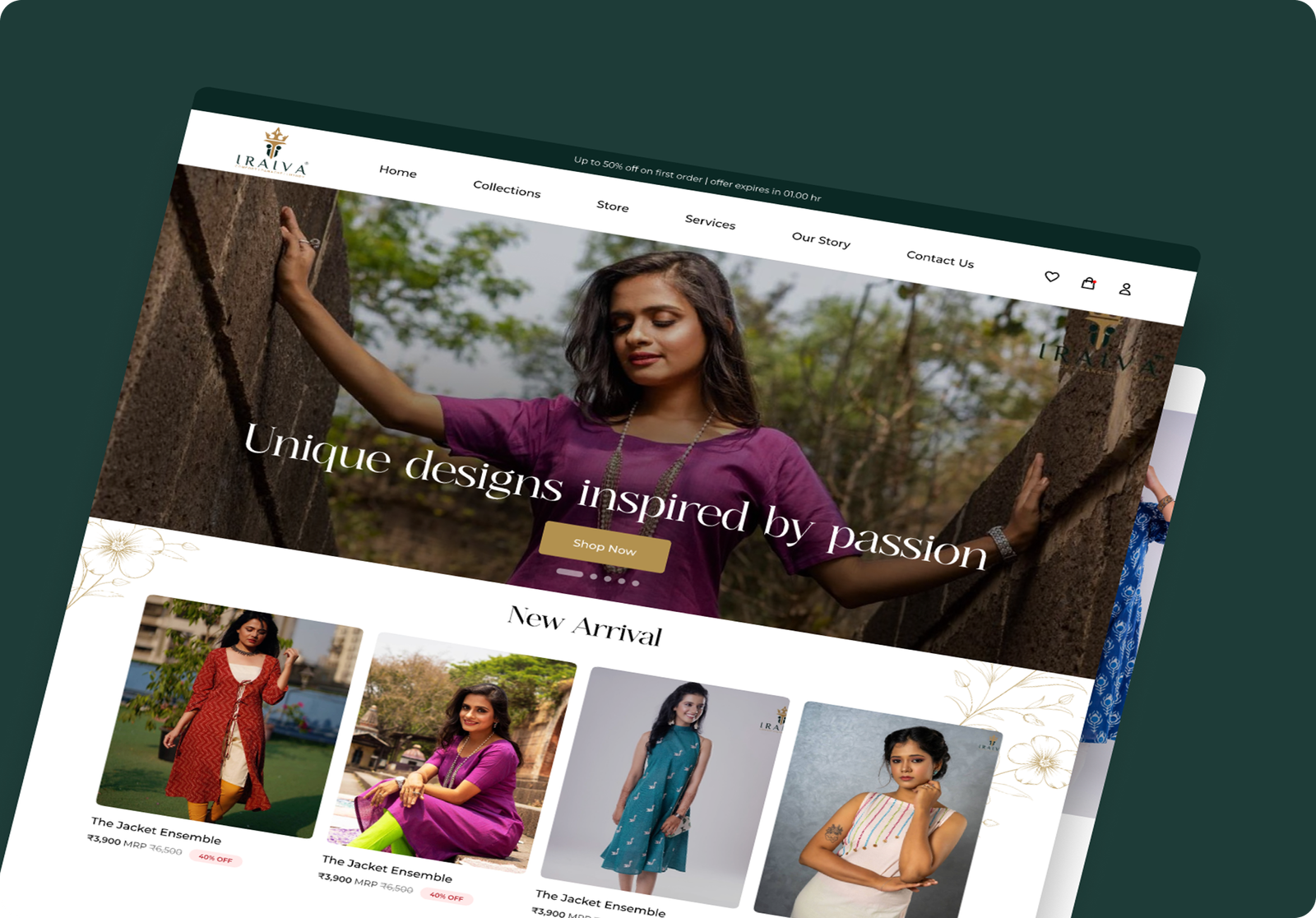Iraiva Lifestyle website design portfolio for a clothing and fashion brand in Pune