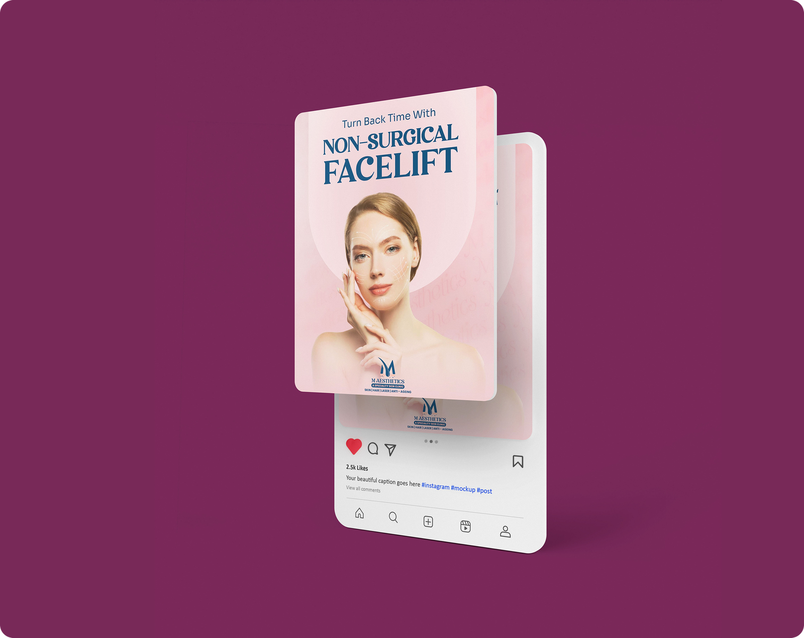 Digital marketing and SEO portfolio for M Aesthetics skincare clinic showcasing beauty and aesthetics SEO results