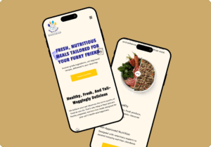 Wag A Meal website design portfolio showcasing responsive food delivery web design