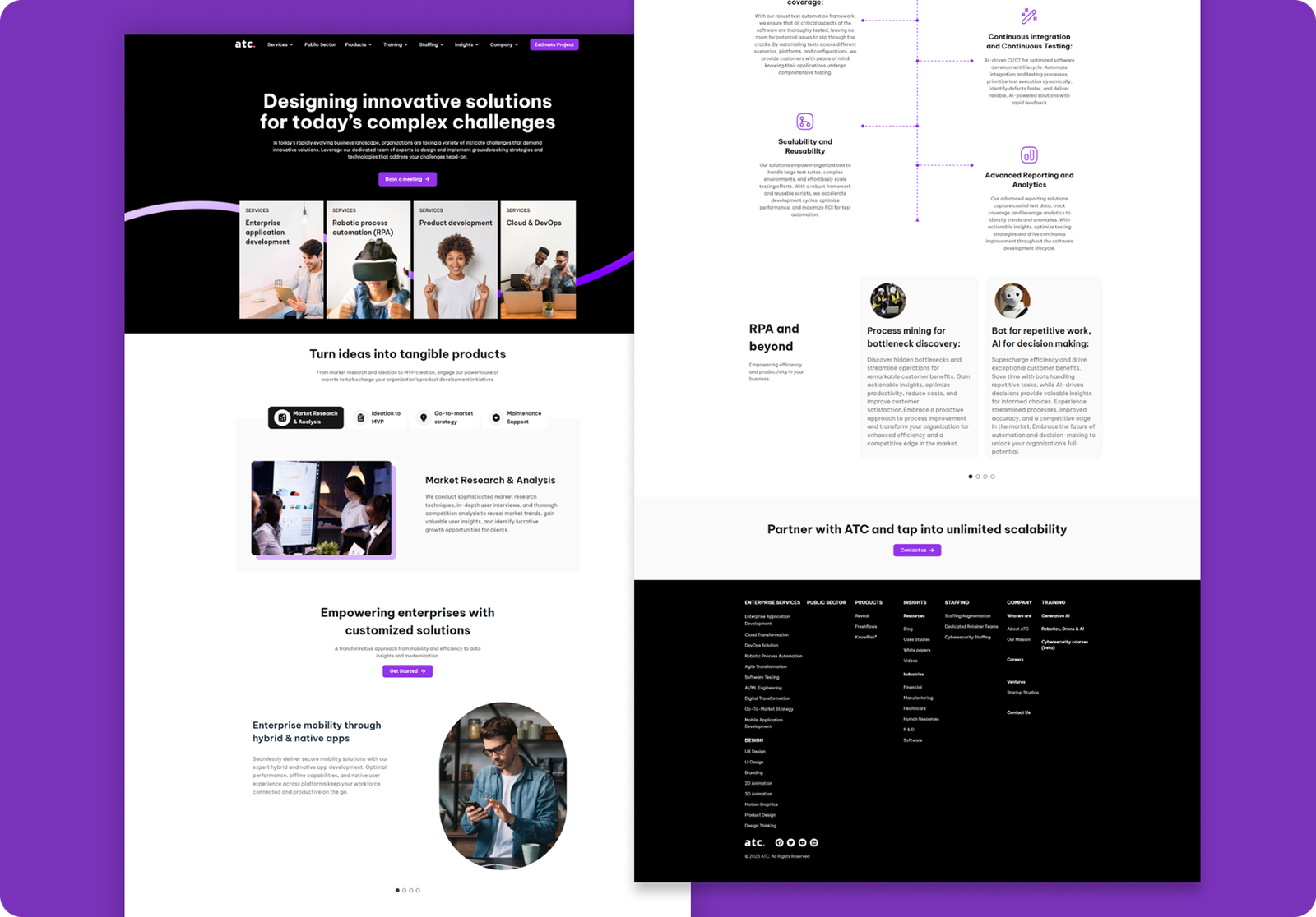 ATC website design portfolio showcasing international responsive web design project