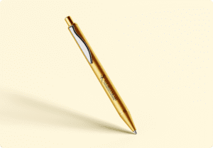 Shubhankari Branding pen showcasing branded merchandise designed by Xefora Tech, a top branding and digital marketing company in Pune