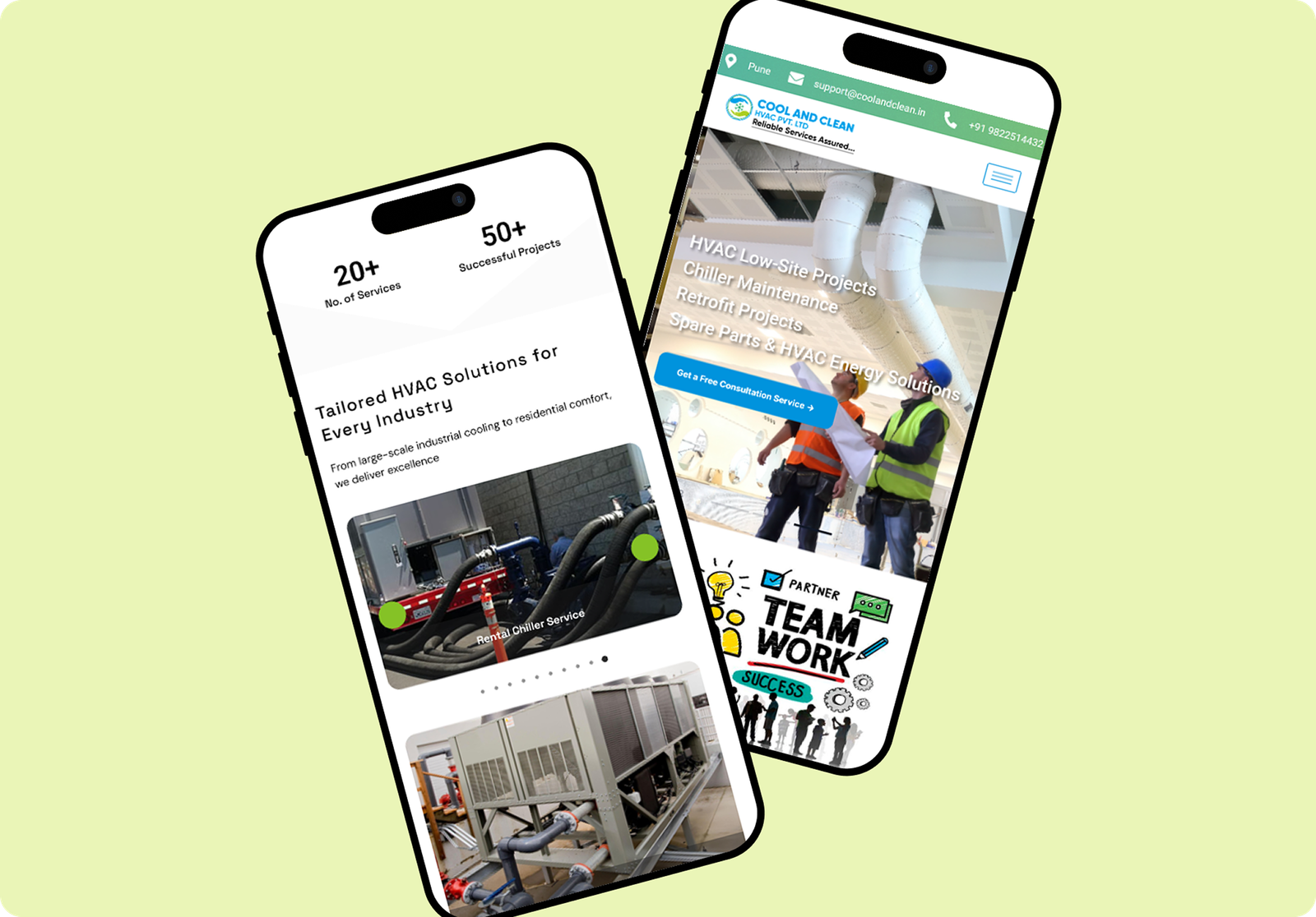 Cool and Clean website design portfolio showcasing responsive cleaning service web design
