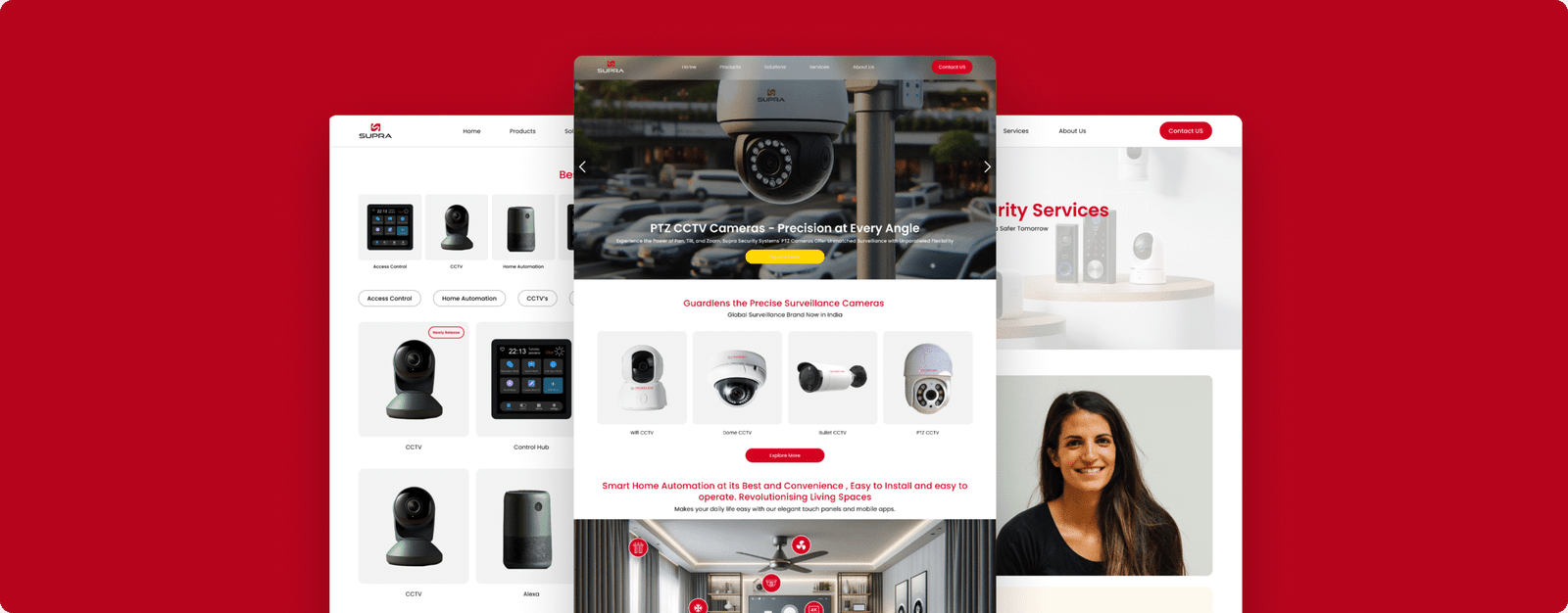 Supra Security Website Design – CCTV Camera Service Provider Portfolio