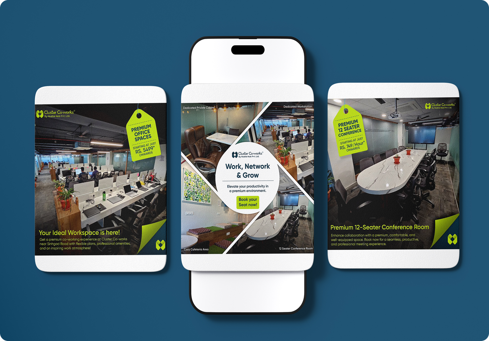 SEO portfolio for Cluster CoWorks showcasing digital marketing results for coworking space