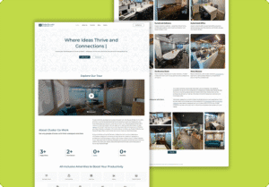 SEO portfolio for Cluster CoWorks showcasing digital marketing results for coworking space
