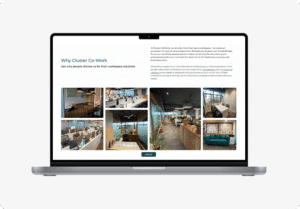 SEO portfolio for Cluster CoWorks showcasing digital marketing results for coworking space