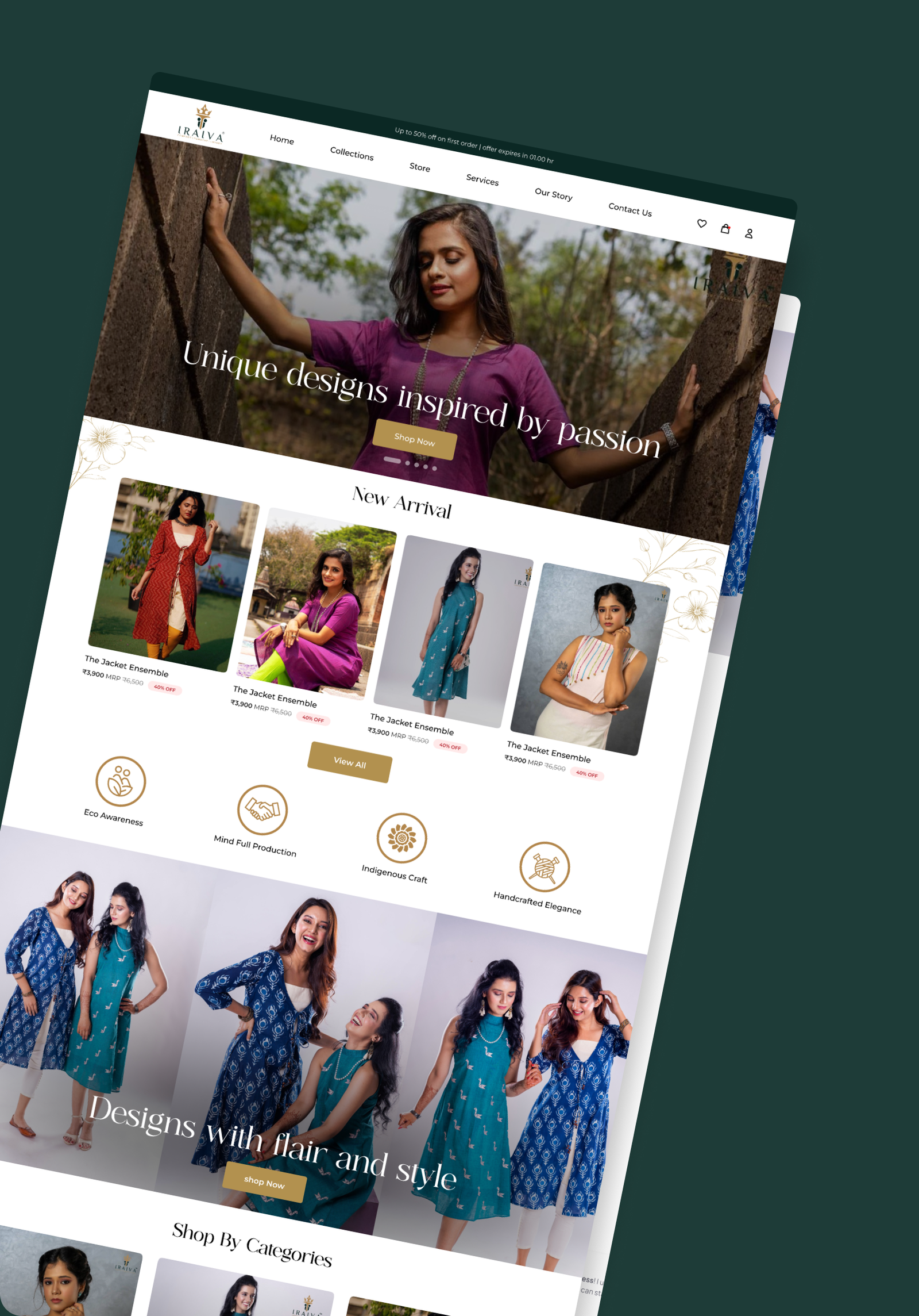 Iraiva Lifestyle website design portfolio for a clothing and fashion brand in Pune