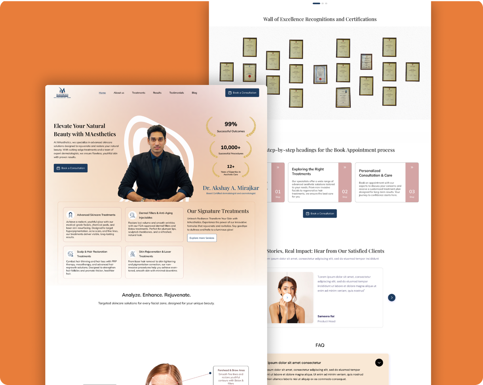 Digital marketing and SEO portfolio for M Aesthetics skincare clinic showcasing beauty and aesthetics SEO results