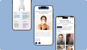 Digital marketing and SEO portfolio for M Aesthetics skincare clinic showcasing beauty and aesthetics SEO results