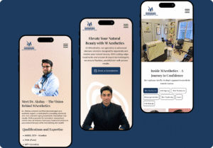 Digital marketing and SEO portfolio for M Aesthetics skincare clinic showcasing beauty and aesthetics SEO results