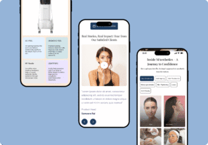 Digital marketing and SEO portfolio for M Aesthetics skincare clinic showcasing beauty and aesthetics SEO results