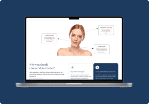 Digital marketing and SEO portfolio for M Aesthetics skincare clinic showcasing beauty and aesthetics SEO results