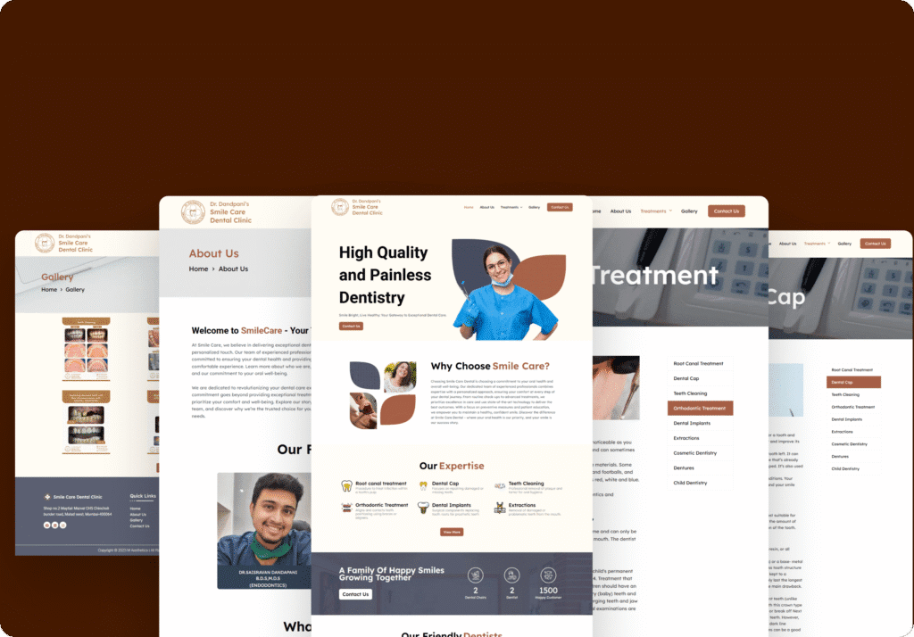 Smile Care Dental Clinic Mumbai website design and SEO portfolio showcasing dental digital marketing success