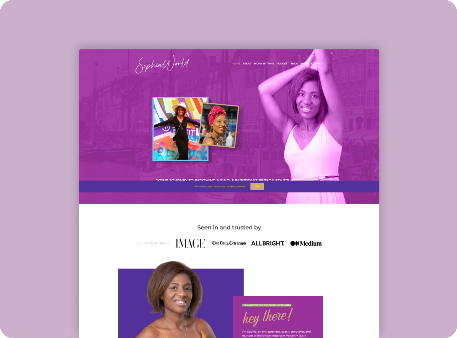 Sophia World website design portfolio showcasing modern responsive web design project